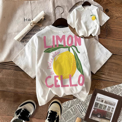 SAMMIE | Limoncello T-shirt Dames – Zomers Shirt met Citroenprint en La Dolce Vita Tekst