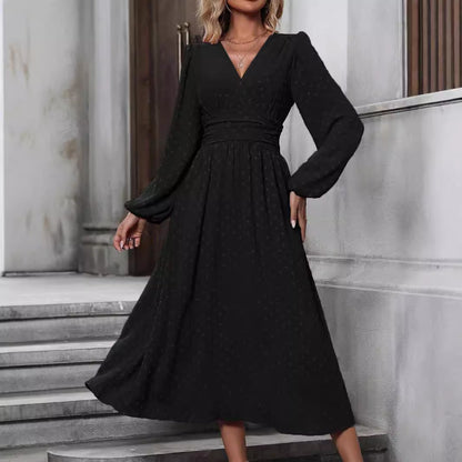 AMELIA | Midi-Jurk met Lange Mouwen – Elegant & Tijdloos