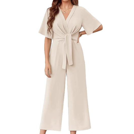 CLAUDETTE | Elegante Jumpsuit met Strikceintuur – Comfort Chic in Meerdere Kleuren