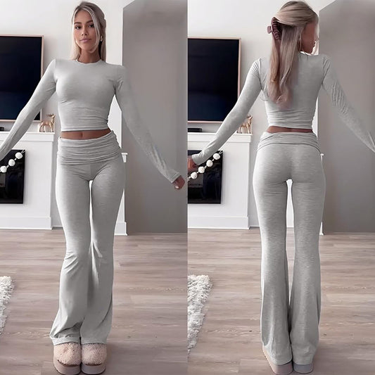 NIENKE | Loungewear Set met Flared Broek – Comfort & Stijl in één