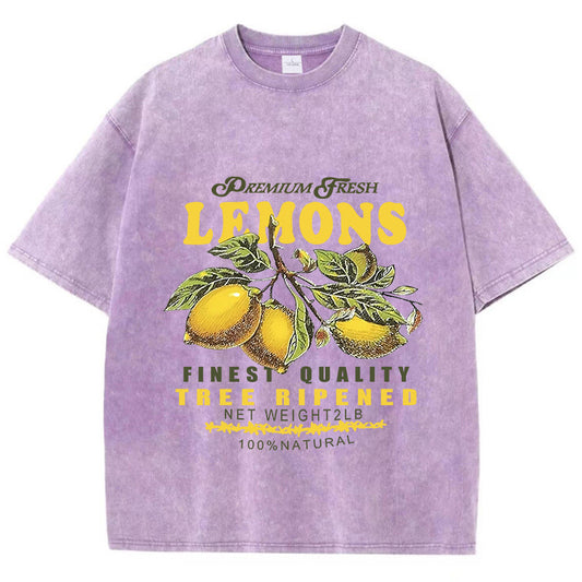 MYRA | T-shirt met Citroenprint – Premium Fresh Lemons