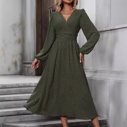 AMELIA | Midi-Jurk met Lange Mouwen – Elegant & Tijdloos