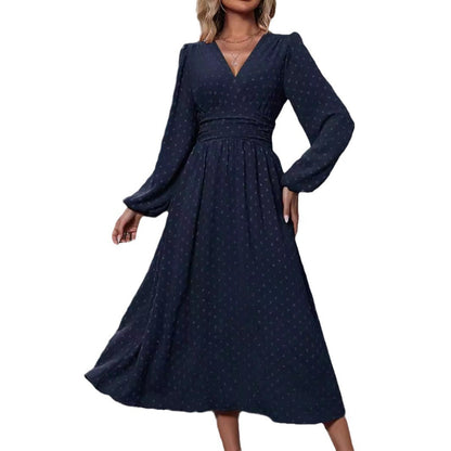 AMELIA | Midi-Jurk met Lange Mouwen – Elegant & Tijdloos