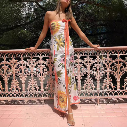 LENNE | Zomerse Bandeau Jurk met Bloemenprint – Vrouwelijke Eyecatcher