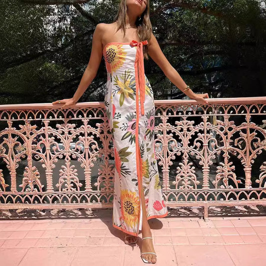 LENNE | Zomerse Bandeau Jurk met Bloemenprint – Vrouwelijke Eyecatcher