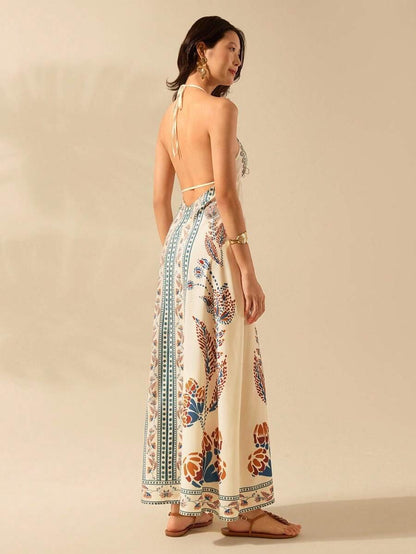 KORE | Halterjurk met Bloemenprint – Elegante Zomerse Umbrella Skirt