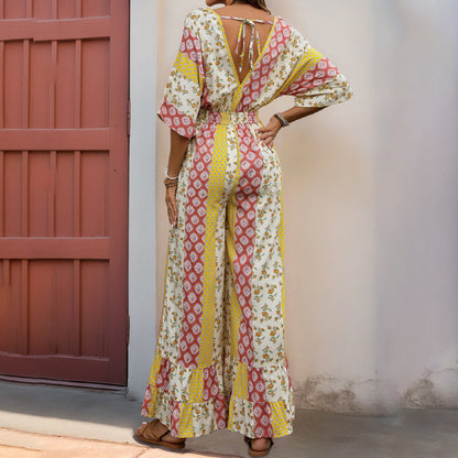 ANNIA | Boho Jumpsuit met Bloemenprint – Comfort & Karakter