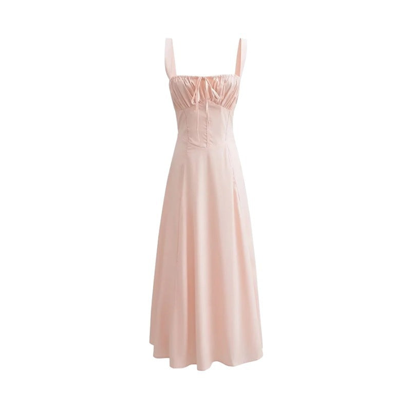LORENA | Zomerjurk Dames met Corset Top en Split – Romantische Midi Jurk