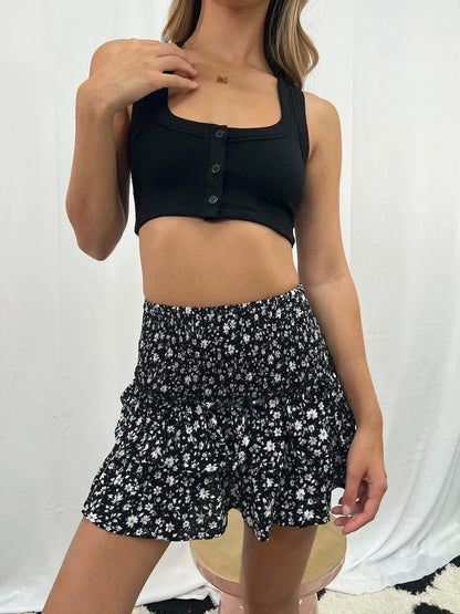 ALLISON | Ruffle Rokje Diverse Kleuren – Smock Taille en Dubbele Laag voor Dames