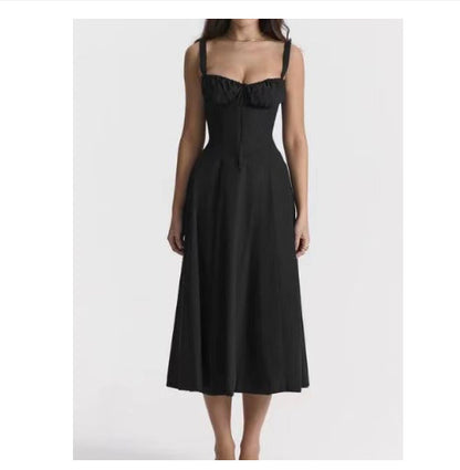 SOPHIE | Elegante Zomerjurk voor Dames met Gestruinde Top en Vloeiende Pasvorm