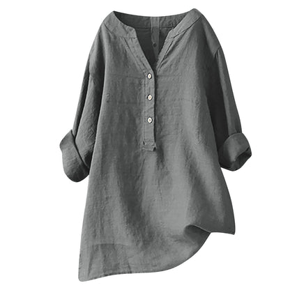 JILKE | Linnen Tuniek Dames met Knoopsluiting – Luchtige Oversized Blouse in Meerdere Kleuren