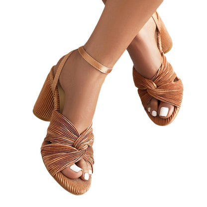 ANNIK | Velvet Block Heel Sandalen – Elegant & Comfortabel