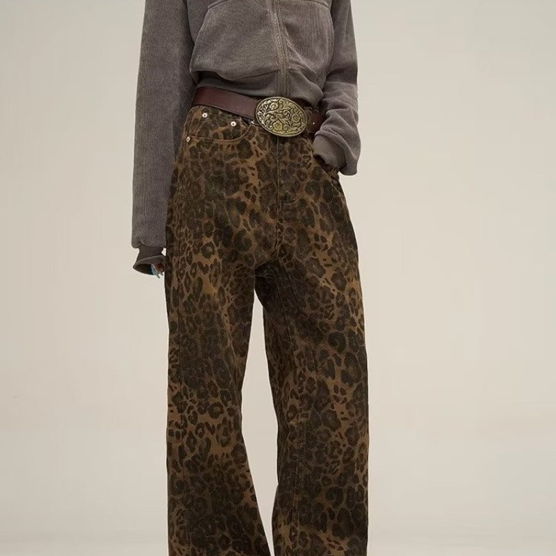 FAUVE | Statement Piece Alert: Leopard Print Wide-Leg Jeans