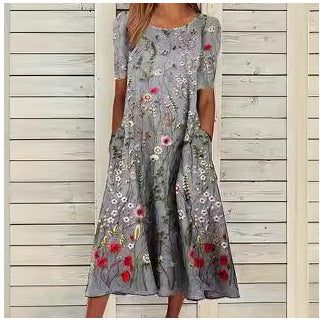 SUZE | Midi-Jurk met Pofeffect – Casual Comfort met een Vrouwelijke Twist