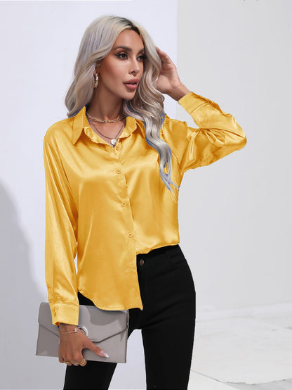 SYLVIA | Zijdezachte Satijnen Blouse – Tijdloos Chic met een Luxe Glans