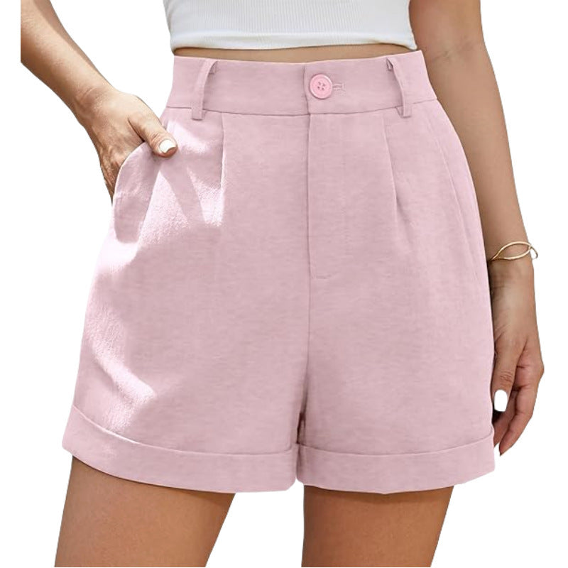 ROSALIE | High Waist Shorts met Omgeslagen Zoom - Zomer Must-Have