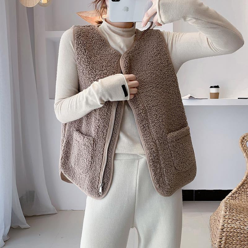 LUNA | Sherpa Gilet Dames – Zacht, Warm & Stijlvol Comfort