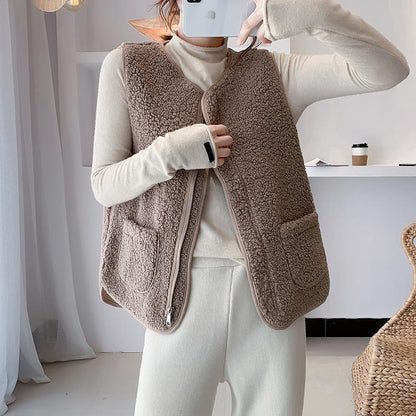 LUNA | Sherpa Gilet Dames – Zacht, Warm & Stijlvol Comfort