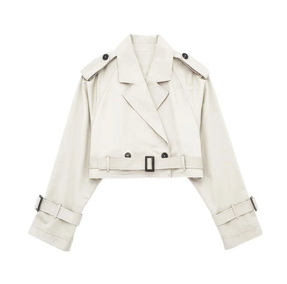 MAYA | Cropped Trenchcoat Beige – Modern, Chic & Onmisbaar in Jouw Garderobe