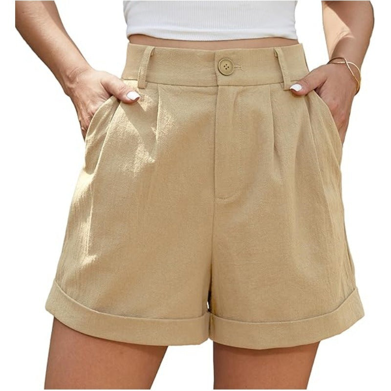 ROSALIE | High Waist Shorts met Omgeslagen Zoom - Zomer Must-Have