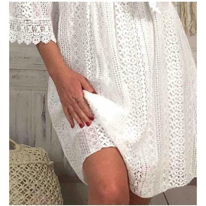 PIXIE | Romantische Witte Kanten Jurk – Boho Chic