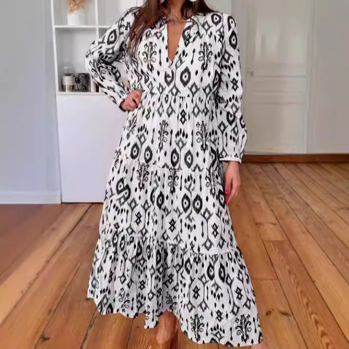 KRISTINE | Boho Maxi Jurk met Etno Print – Comfort & Stijl in Één
