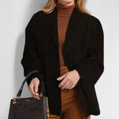 ROBIN | Stijlvolle Leren Dames Blazer – Elegantie en Comfort in Eén