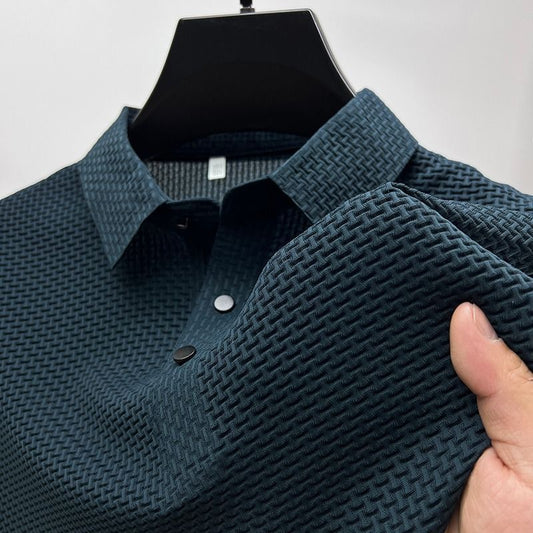 MILAN | Heren Polo met Luxe Textuur – Korte Mouw Slim Fit
