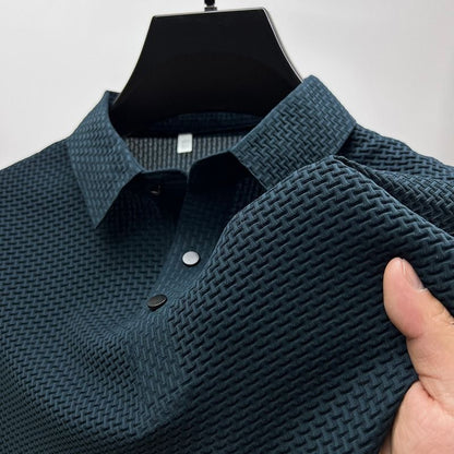 MILAN | Heren Polo met Luxe Textuur – Korte Mouw Slim Fit