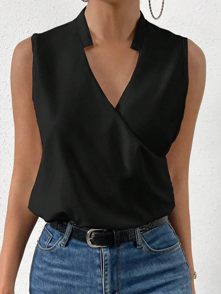 HELENA | Mouwloze Overslagtop – Elegant & Comfortabel in één