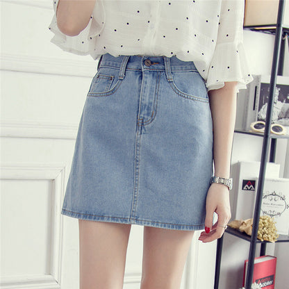 MONIKA | Denim Mini Rok Dames –  Spijkerrok met Hoge Taille