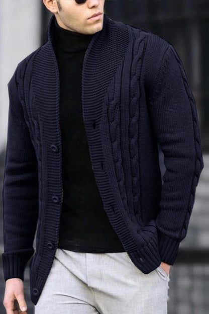 JAX | Heren Gebreid Cardigan met Kabelpatroon – Stijlvol en Comfortabel