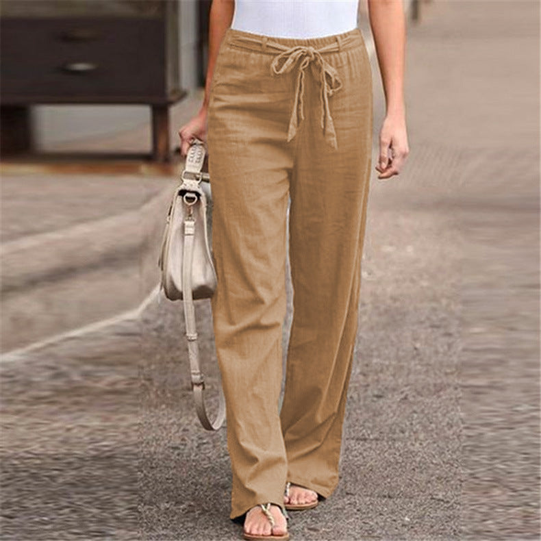 LANA | Linnen Look Broek – Luchtig & Stijlvol voor Zomer & Vrije Tijd