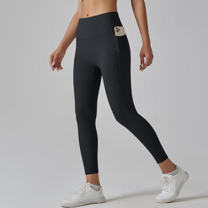 AIREN | High Waist Sportlegging met Zijvak – Naadloze Legging met Telefoonvak