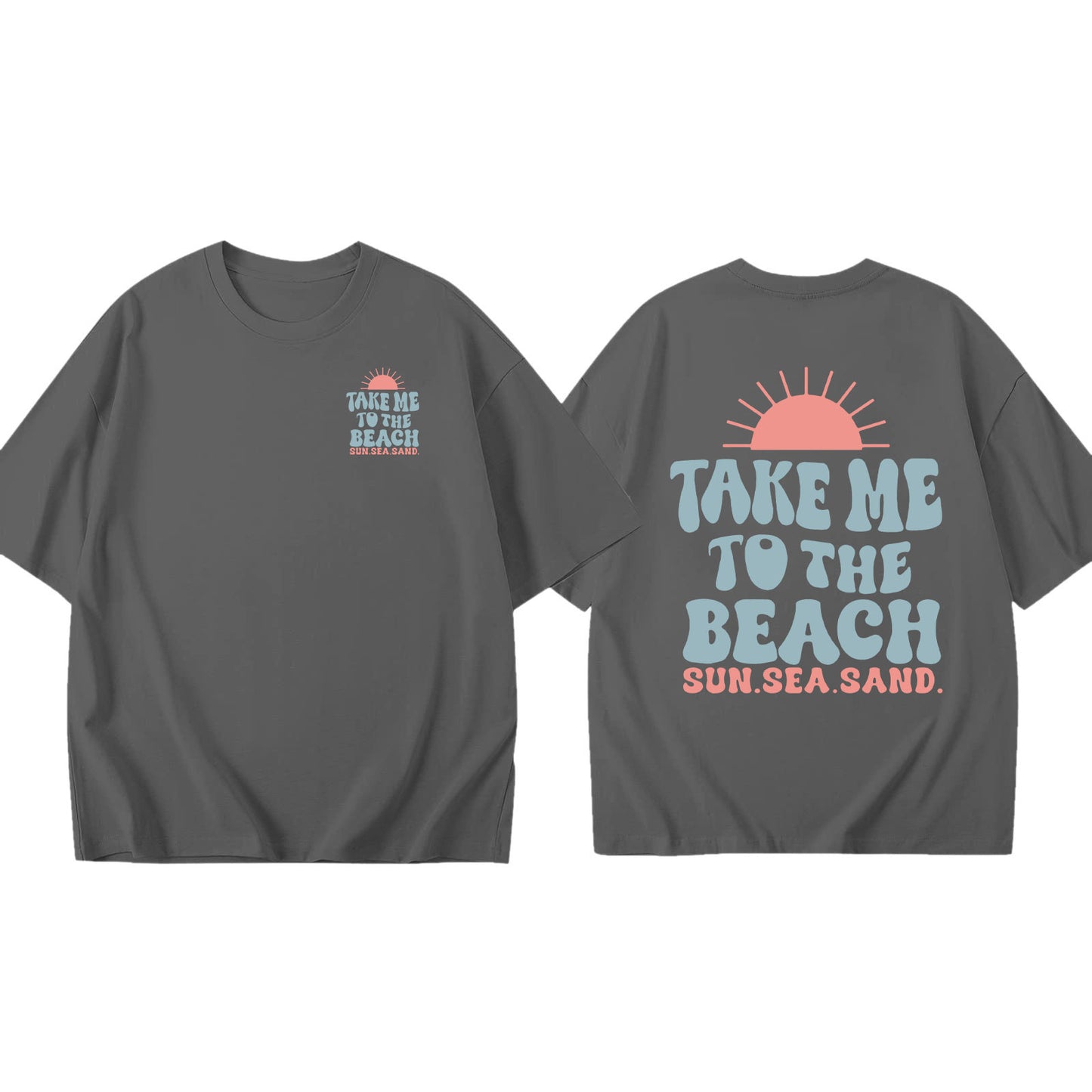 JIP | Take Me To The Beach T-shirt – Oversized Zomershirt Unisex met Strandprint