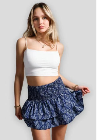 ALLISON | Ruffle Rokje Diverse Kleuren – Smock Taille en Dubbele Laag voor Dames