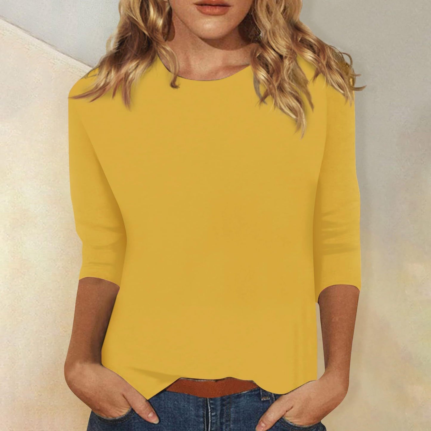 IMME | Basic Katoenen Top met 3/4 Mouwen