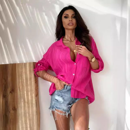 INNE | Luchtige Katoenen Blouse – Casual Chic in Kleurrijk Palet