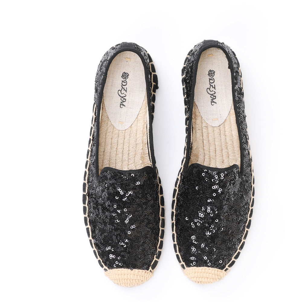 SILKE | Gouden Glitter Espadrilles Dames – Zomerschoenen met Pailletten