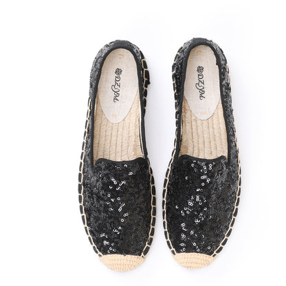 SILKE | Gouden Glitter Espadrilles Dames – Zomerschoenen met Pailletten