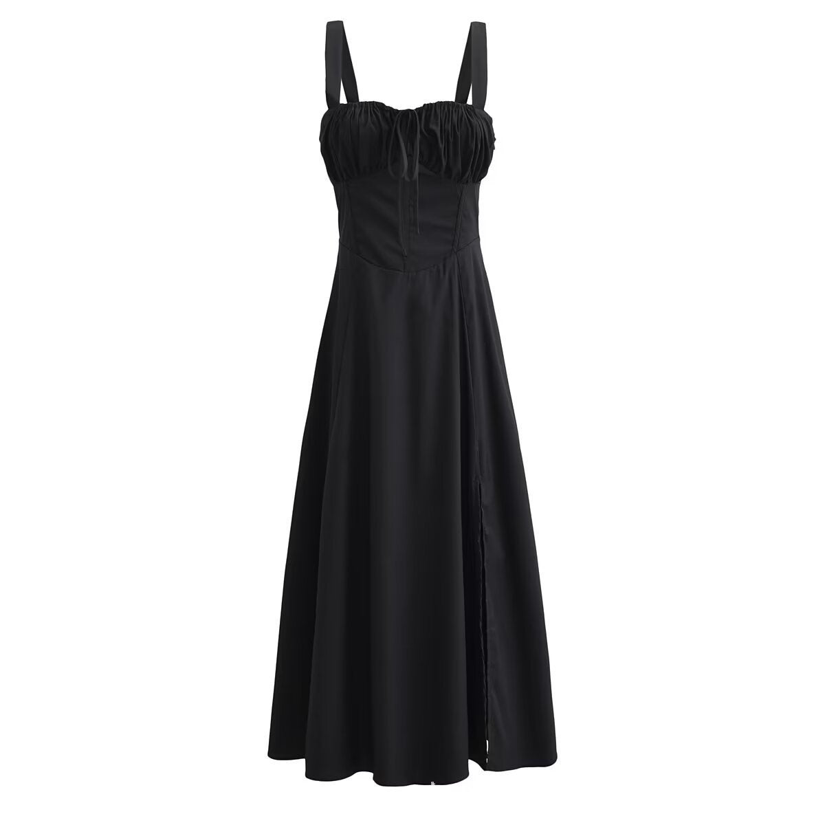 LORENA | Zomerjurk Dames met Corset Top en Split – Romantische Midi Jurk