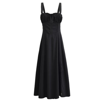 LORENA | Zomerjurk Dames met Corset Top en Split – Romantische Midi Jurk