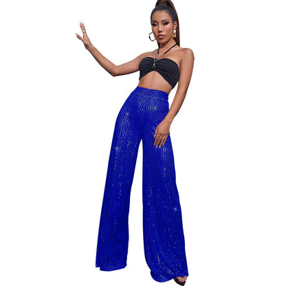 CELINE | Pailletten Palazzo Broek – Glitter Wide Leg Broek in Meerdere Kleuren