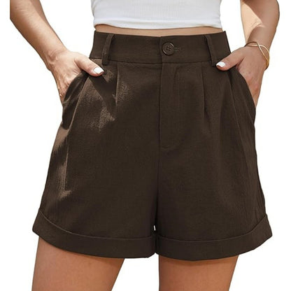 ROSALIE | High Waist Shorts met Omgeslagen Zoom - Zomer Must-Have