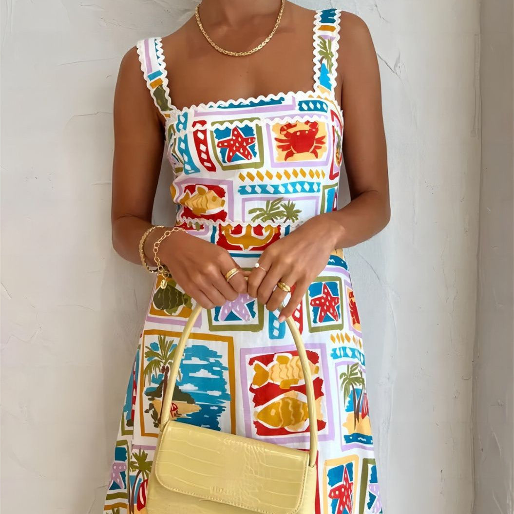 JELKA | Summer Print Maxi Jurk – Tropische Vibes & Kleurexplosie