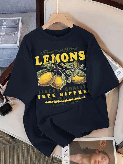 DOMINIQUE | Unisex T-shirt met Citroenprint – Comfort & Stijl voor Iedereen