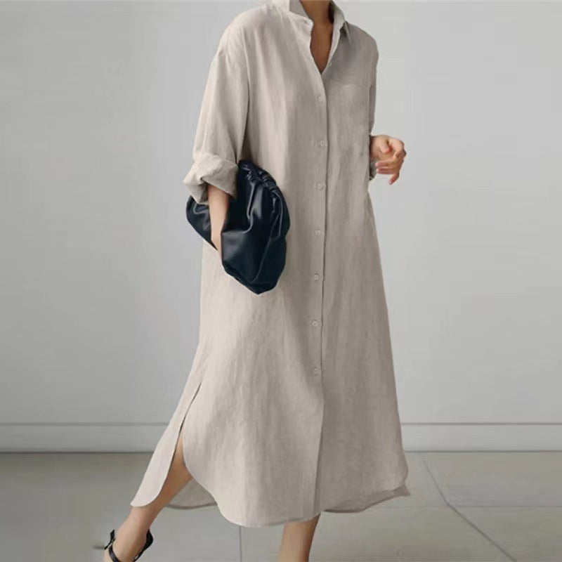 SUSIE | Linnen Look Overhemdjurk – Tijdloos Comfort