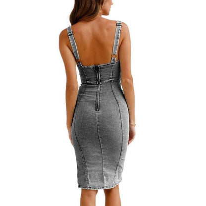 MARYEM | Denim Bodycon Jurk – Sexy & Stoer in Spijkerstof