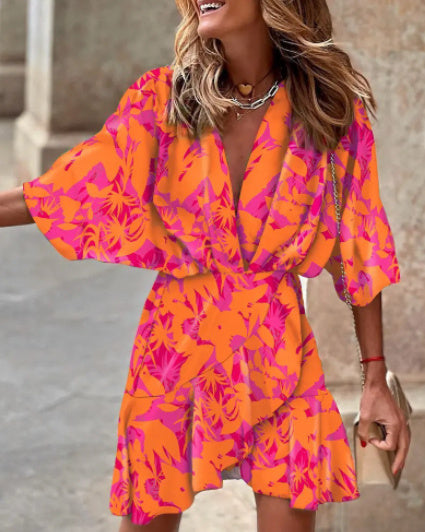 SOFIE | Zomerse Jurk met Tropische Print – Vrouwelijk, Fris en Flatterend