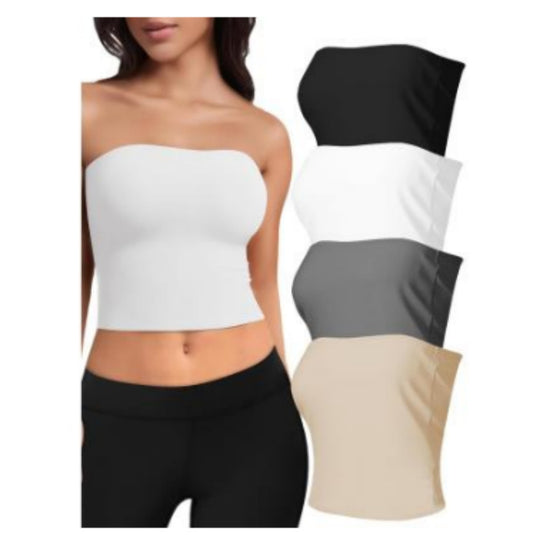ROXAN | Strapless Bandeau Top Dames - Set van 4 of Los Verkrijgbaar - Zomerse Basic Top